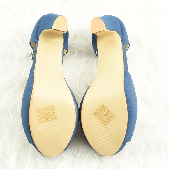Get More Beauty Blue Open Toe Heels Size 38 - Picture 7 of 9